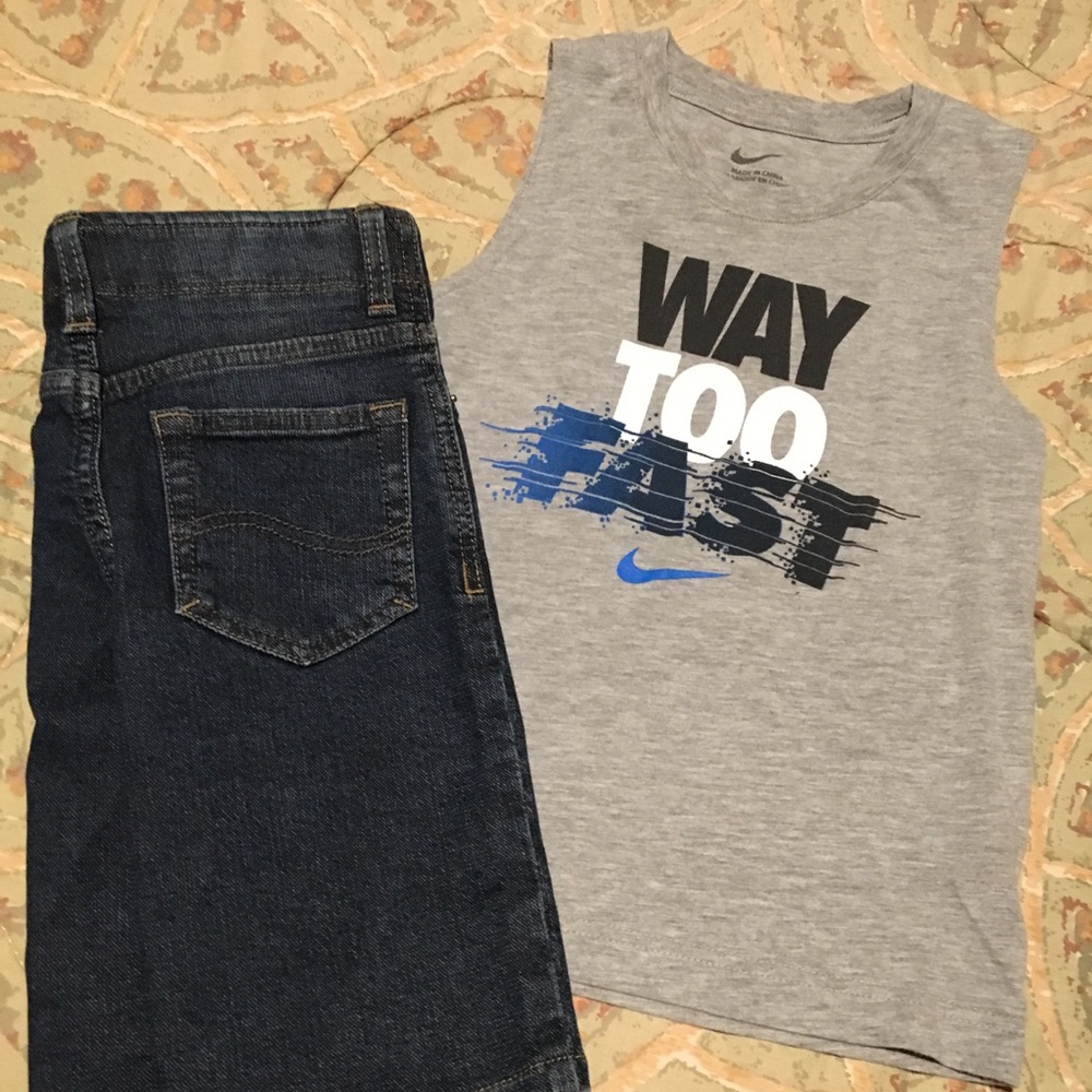 Boys Nike tang top with jean shorts